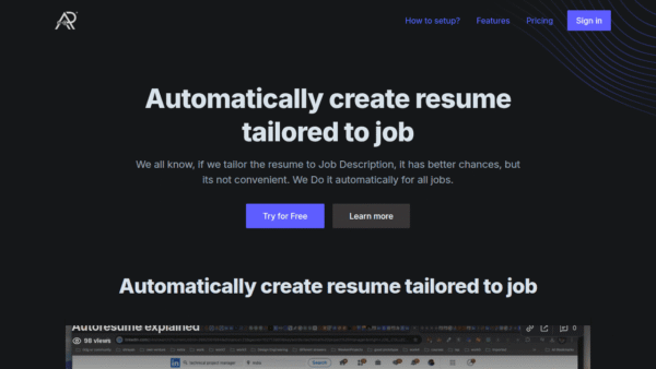 AutoResume interface preview