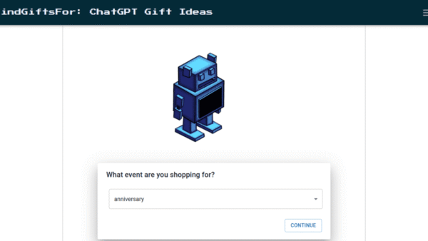 FindGiftsFor interface preview