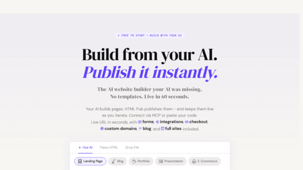 HTML Pub interface preview