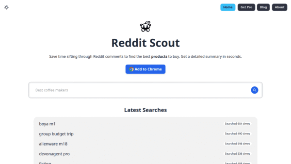 Reddit Scout interface preview