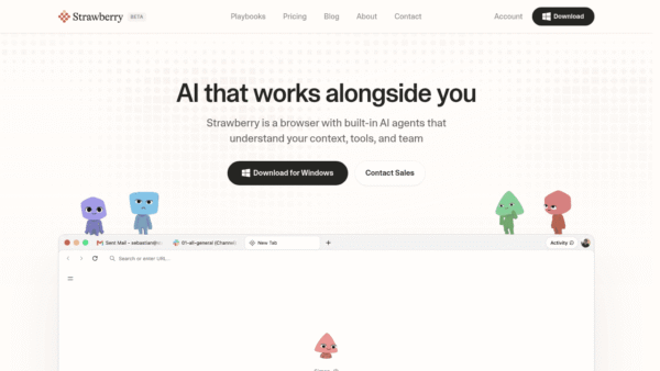 Strawberry Browser interface preview