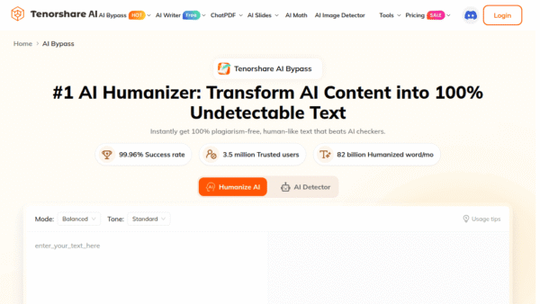 Tenorshare AI Bypass interface preview