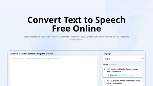 TextToSpeech.im interface preview