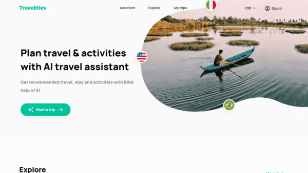 Travelities interface preview