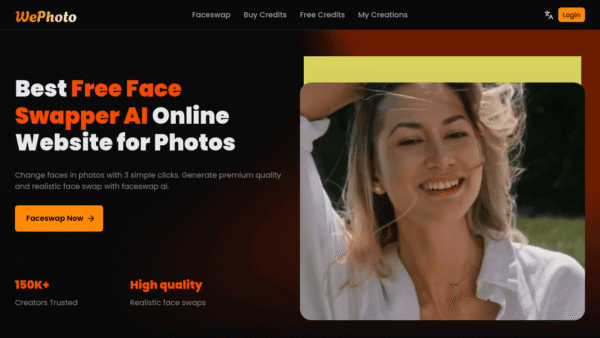WePhoto FaceSwap AI interface preview